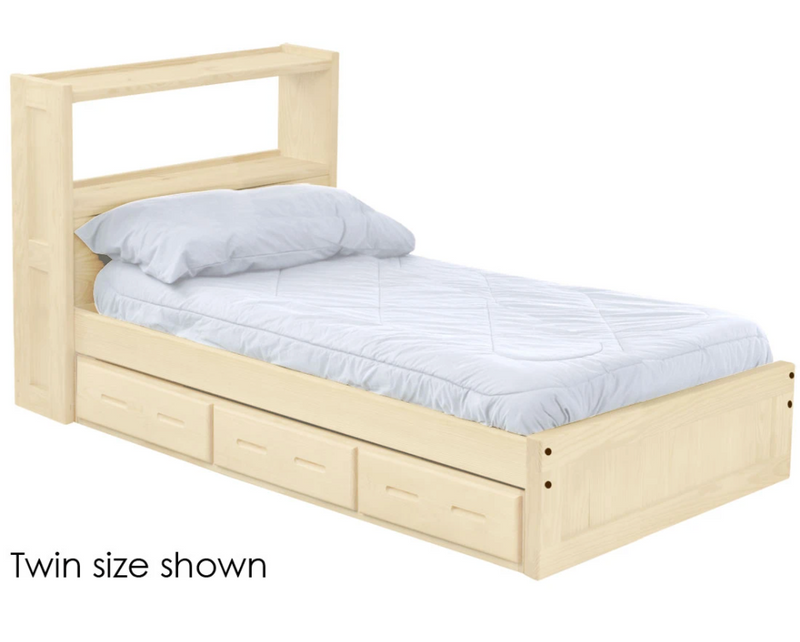 Bookcase Bed with Drawers, Full, By Crate Designs. 4436