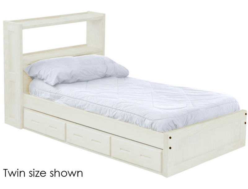 Bookcase Bed with Drawers, Queen, By Crate Designs. 4536