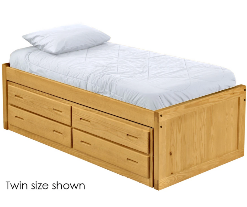 Captain's Bed with Drawer Unit, Low Profile, King, 26" Headboard and Footboard, By Crate Designs. 4610