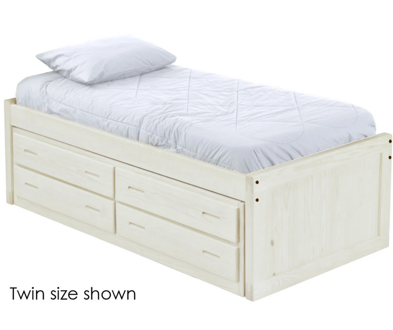 Captain's Bed with Drawer Unit, Low Profile, King, 26" Headboard and Footboard, By Crate Designs. 4610