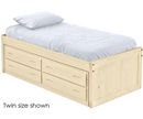 Captain's Bed with Drawer Unit, Low Profile, King, 26" Headboard and Footboard, By Crate Designs. 4610
