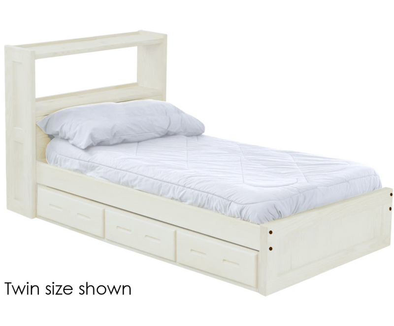 Bookcase Bed with Drawers, King, By Crate Designs. 4636