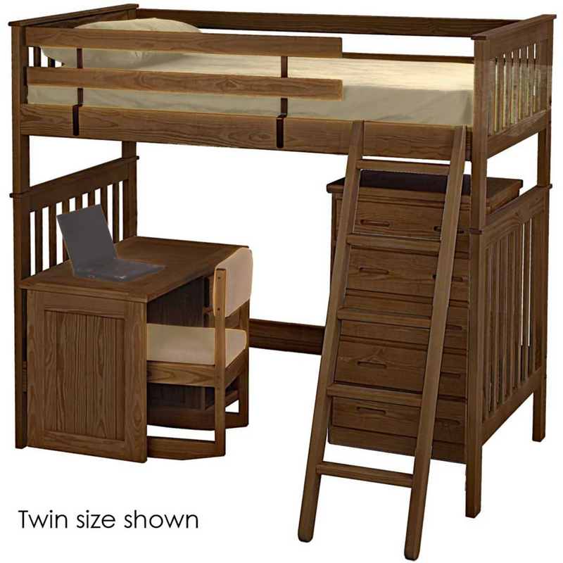 Mission Loft Bed, Queen, By Crate Designs. 4708A, 4708TA