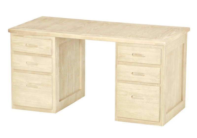 Desk with 3 Drawers on Each Side, 58" Wide, By Crate Designs. 6155