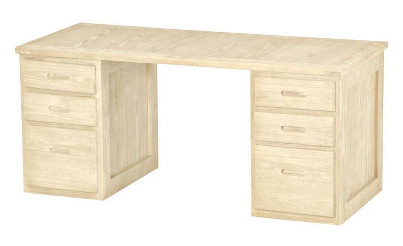3 Drawer Desk on Each Side, 66" Wide, By Crate Designs. 6255
