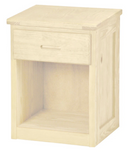 1 Drawer Night Table, 30" Tall, By Crate Designs. 7009