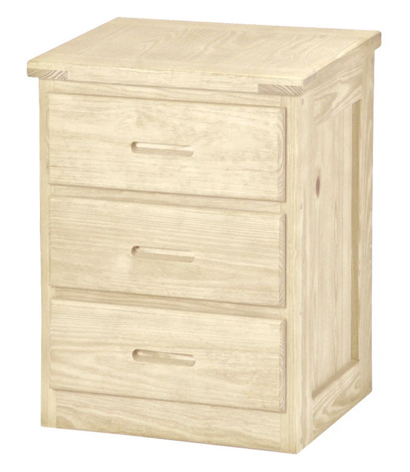 3 Drawer Night Table, 30" Tall, By Crate Designs. 7009D