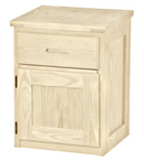 Night Table with Drawer and Door, 30" Tall, By Crate Designs. 7009L, 7009R