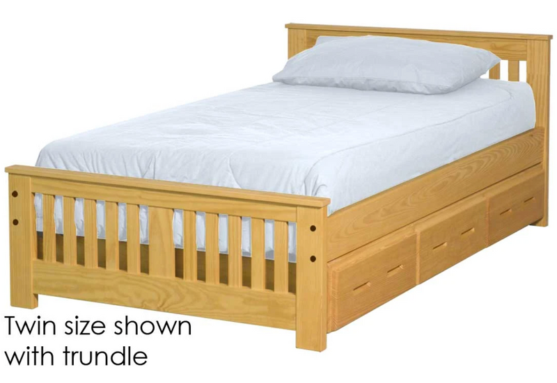 Shaker Bed with Trundle, Twin, 29" Headboard and 18" Footboard, By Crate Designs. 43798