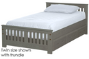 Shaker Bed with Trundle, Twin, 29" Headboard and 18" Footboard, By Crate Designs. 43798
