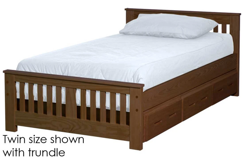 Shaker Bed with Trundle, Queen, 29" Headboard and 18" Footboard, By Crate Designs. 45798