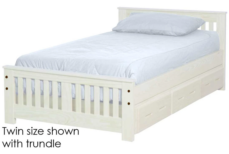 Shaker Bed with Trundle, Queen, 29" Headboard and 18" Footboard, By Crate Designs. 45798