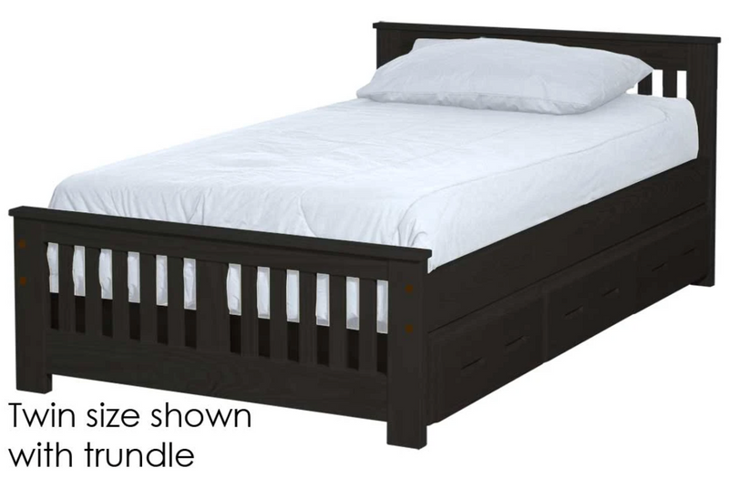 Shaker Bed with Trundle, Queen, 29" Headboard and 18" Footboard, By Crate Designs. 45798