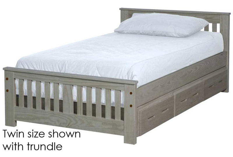 Shaker Bed with Trundle, Queen, 29" Headboard and 18" Footboard, By Crate Designs. 45798