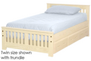Shaker Bed with Trundle, Queen, 29" Headboard and 18" Footboard, By Crate Designs. 45798